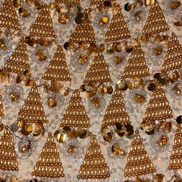 Vintage Jo-Ro Imports Sequin Top. Cream/Yellow. Medium, Wool. X - Picture 2 of 6